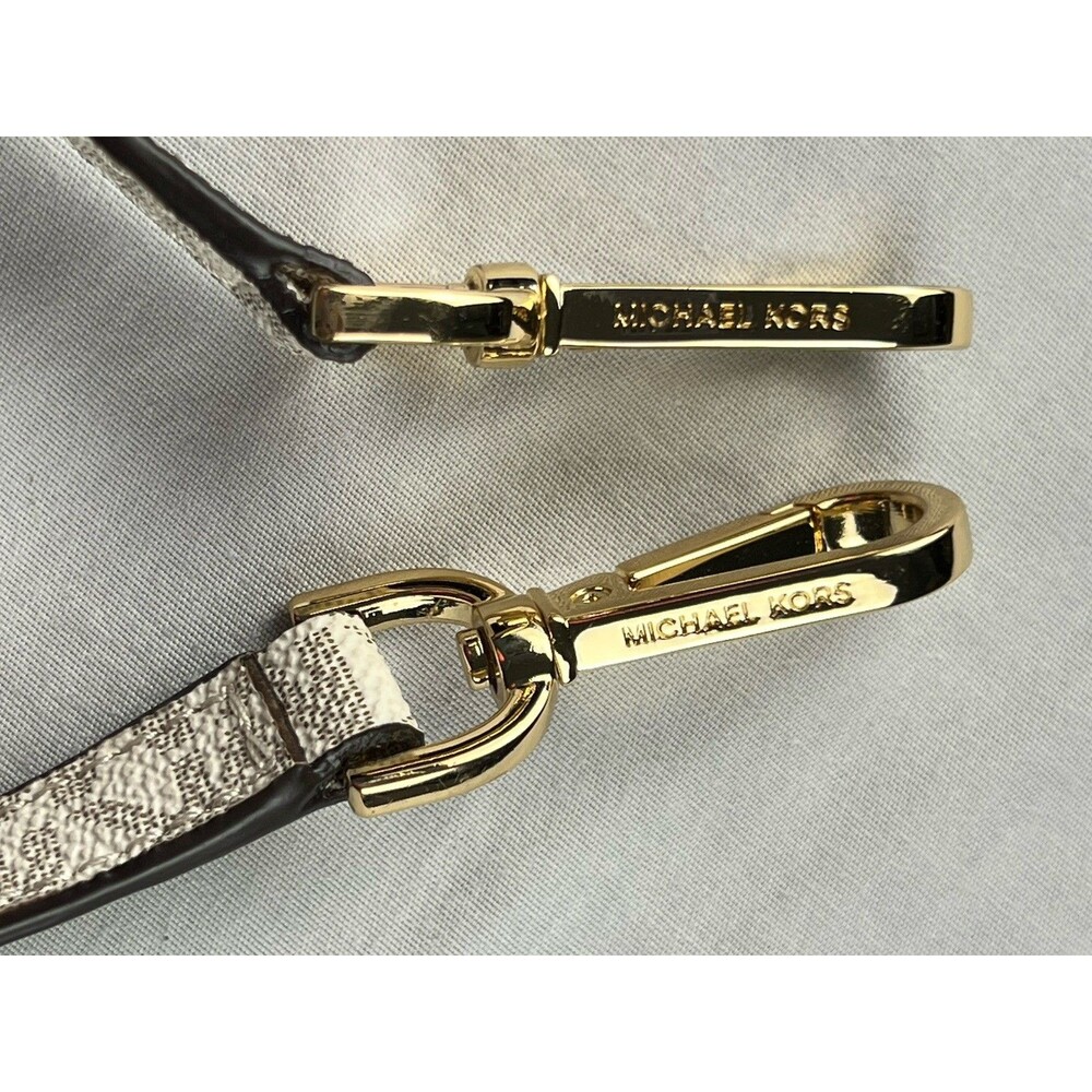 Michael Kors White /Grey MK Logo Adjustable Crossbody Strap Replacement Like EUC - Picture 6 of 8